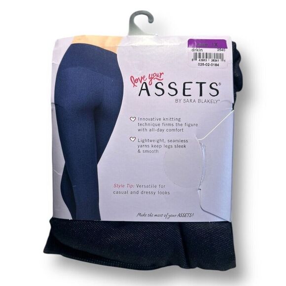 Spanx 1X Blue Denim Wash Seamless Leggings Love Your Assets Slimming NWT - Picture 4 of 9